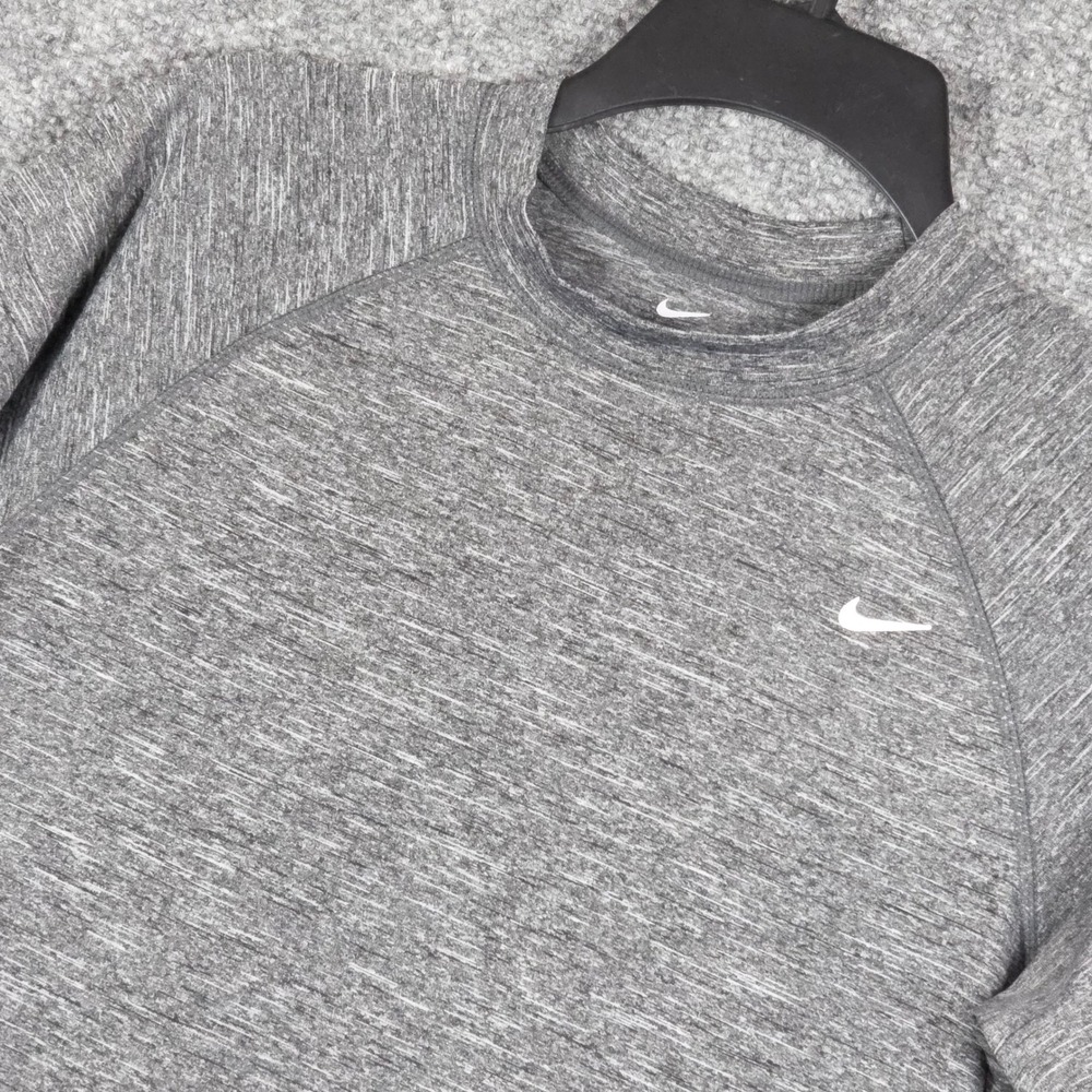 Nike Mens S Shirt Gray Dri-FIT Short Sleeve UPF 40+ Raglan Performance Tee